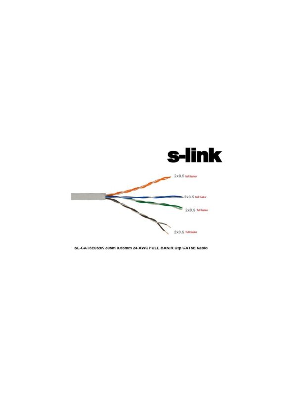 SL-CAT5E05BK 305 Metre Full Bakır UTP CAT5e Kablo – Ekonomik, Güvenilir ve Yüksek Performanslı Ağ Çözümü!